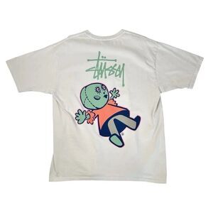 Stussy Dollie Pigment Dyed T-Shirt Natural Mens Large Skate Surf